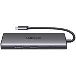 15531_, Разветвитель USB UGREEN CM498 (15531) USB-C To HDMI+2xUSB A+ USB-C+SD/TF+PD