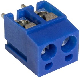 Терминальный блок, 5.0 мм, 2.5 кв. мм (22-14 AWG), 300 В, синий, RG300-5.0-02P – купить оптом и в розницу