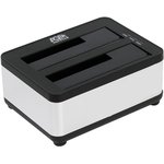 Докстанция 2x2,5"/3,5" SATAIII AgeStar 3UBT8 (SILVER) USB 3.0, пластик, серебристый