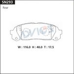SN293, Дисковые тормозные колодки ADVICS задние