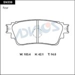 SN339, Дисковые тормозные колодки ADVICS