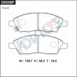SN508P, Дисковые тормозные колодки ADVICS передние