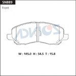 SN889, Тормозные колодки