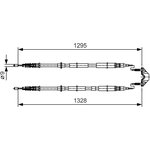 1987477908, Трос стояночного тормоза OPEL: ASTRA H ALL DRUM BRAKE