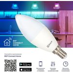 Лампа светодиодная Умная Connect 5Вт свеча RGBW E14 220-240В WIFI EKF slwf-e14-rgbw
