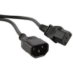 Кабель питания Filum FL-PC-C13/C14-C1-0.5-BK ПВС-АП 3x1.0 С13 - C14, 220/250В ...