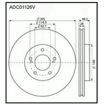 ADC01126V, Диск тормозной | перед |
