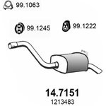 14.7151, Глушитель задняя часть, FORD Mondeo III 1.8-2.2 00-07