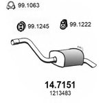 14.7151, Глушитель задняя часть, FORD Mondeo III 1.8-2.2 00-07