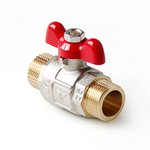 FWB67-M20-M20x, Кран шаровой полнопроходной, ручка-бабочка, НН 3/4