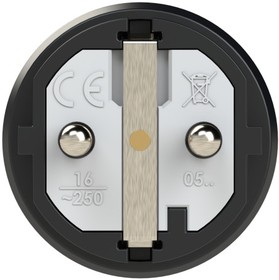 00-00026997, Вилка каб 16A/250V/2P+E/IP54 корпус черный, маркер черный
