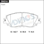 SN314, Дисковые тормозные колодки ADVICS передние