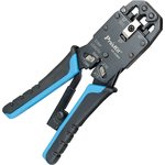 CP-376KX, Universal crimper for RJ-45, RJ-12, RJ-11(4, 6, 8 pins), ratchet