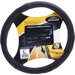 AL013BL, Оплетка руля (L) 39-41см черная экокожа AUTOLUXE