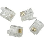 HYC-G1445, Разъем вилка телефонная TP4P4C (RJ9), Gold 50U"