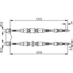 1987477136, Трос стояночного тормоза DAEWOO Nexia (99-) BOSCH