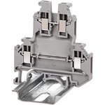 KRUK-3, Two-level terminal , screw terminal, 4 connection points, 2.5 sq.mm, grey