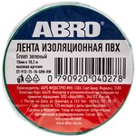 ET-912-15-18-GRN-RW, Изолента ПВХ зелёная 15 мм X 18,2 м ABRO, шт