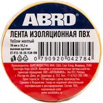 ET-912-18-20-YLW-RW, Изолента ПВХ желтая 18 мм X 18,2 м ABRO, шт