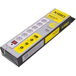 XSF-10-6ES-5, Удлинитель сетевой с фильтром, 6 розеток, 5 м, белый