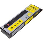 XSF-10-6ES-3(b), Удлинитель сетевой с фильтром, 6 розеток, 3 м, черный