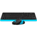 A4Tech F1010 BLUE, Клавиатура + мышь A4Tech Fstyler F1010 клав:черный/синий ...