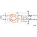 92.10.5342, Трос стояночного тормоза задн FORD TRANSIT CONNECT 200/220 ...