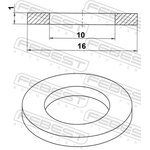 Кольцо уплотнительное 10x16x1 ALFA ROMEO 145 1994-1996 FEBEST 88430-101610C