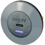 PVPWP-CFF, USB Charger Receptacle, IP65, Front Fit, PVPWp Series, 2.5 A, 24 V ...