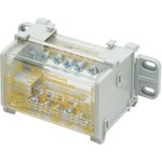 BD10072, Блок распределительный на DIN рейку 2 полюса 100А 5х6мм 2х7.5мм