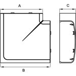 01003A, Flat angle 110x50mm black