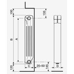 R690034I14, Aluminum sectional radiator CALIDOR SUPER 500/100/14 side connection ...