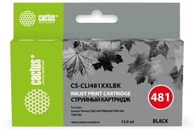 Фото 1/10 Картридж струйный Cactus CS-CLI481XXLBK CLI-481XLBK черный (13мл) для Canon Pixma TR7540/TR8540/ TS6140/TS8140 с чипом