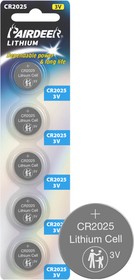 Фото 1/2 CR2025-BL5, Элемент питания литиевый (5шт) 3В