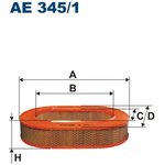 AE345/1, Фильтр воздушный, MERCEDES W123 2.8 02/76-11/85/ W126 2.8 SE,SEL ...