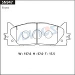 SN947, Дисковые тормозные колодки ADVICS (2 шт.);Дисковые тормозные колодки ADVICS