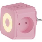 Разветвитель на 3 розетки, ночник, 1 USB 18 Вт + 1 Type-C 20 Вт, розовая сакура