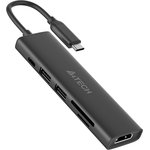 Разветвитель USB-C A4Tech DST-60C 2порт. серый