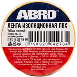 ET-912-18-20-YLW-RW, Изолента ПВХ желтая 18 мм X 18,2 м ABRO, шт