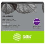Картридж ленточный Cactus CS-DK22212 DK-22212 черный на белом 62x15.24 для ...
