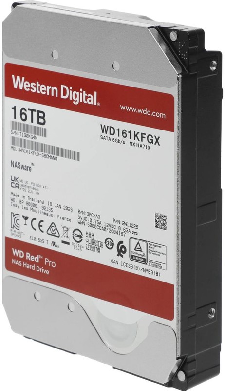 Жесткий диск WD Red Pro WD161KFGX, 16ТБ, HDD, SATA III, 3.5