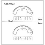 abs0103, Колодки торм. барабан. задние Toyota Corolla (E9 E10 E11) 91-98 / ...