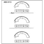abs0113, Колодки торм. барабан. задние Toyota Corolla I II 88-  / Toyota Caldina 92-