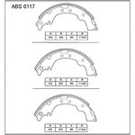 abs0117, Колодки торм. барабан. задние Toyota Picnic 96-01 / Toyota Town Ace 96-