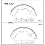 ABS0204, Колодки тормозные барабанные | зад |