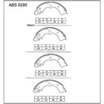 ABS0205, Колодки тормозные барабанные | зад |