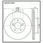 ADC01122V, Диск тормозной | перед |