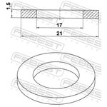 Кольцо уплотнительное 17x21x1.5 CHRYSLER 300 2005- FEBEST 88430-172115C