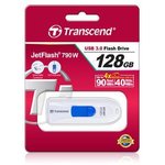 TS128GJF790W, Флеш накопитель 128GB Transcend JetFlash 790, USB 3.1, Белый