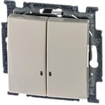 ABB BJB Basic 55 Беж Выключатель 2-клавишный с подсветкой